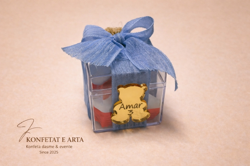 Kuti Mini e Personalizuar për Ditëlindje, Dasma dhe Fejesa, Dhuratë Simbolike nga KONFETAT E ARTA, oferta konfeta martese 2026 Tirane, pakete suvenire me cmim promocional, oferta sezonale per dasma, dhurata ekonomike per fejesa